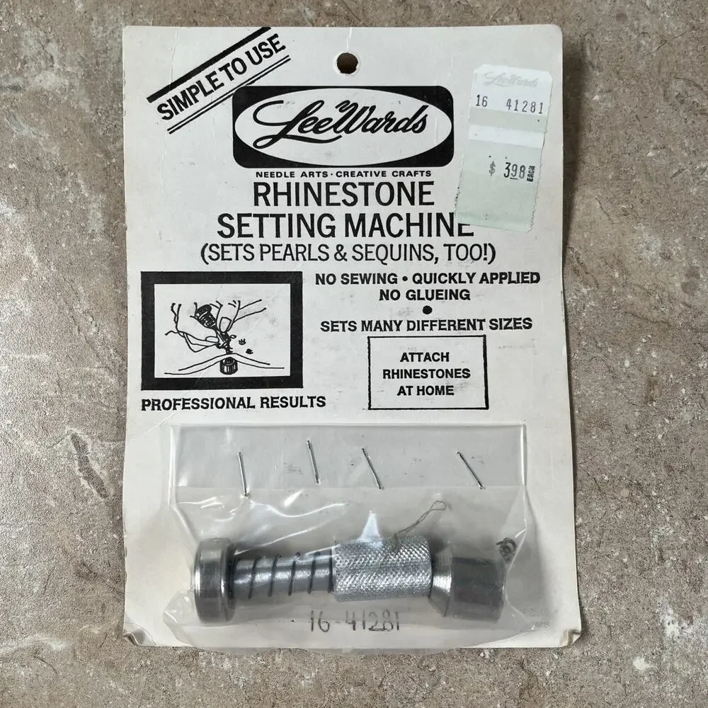 Vintage Lee Wards Rhinestone Setting Machine 3 Pks Studs Crafts Bedazzle